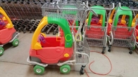 食料雑貨のプラスチック ショッピング トロリー、4つのエレベーターの車輪が付いている鋼線の子供のトロリー カート